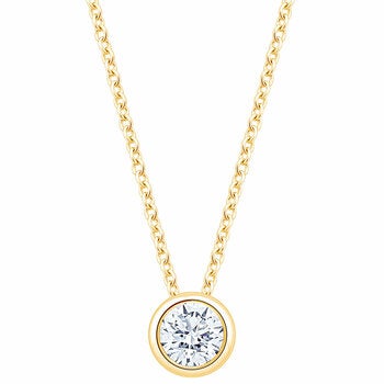 0.30ct Round Brilliant Cut Diamond Solitaire Pendant, 14ct Yellow Gold