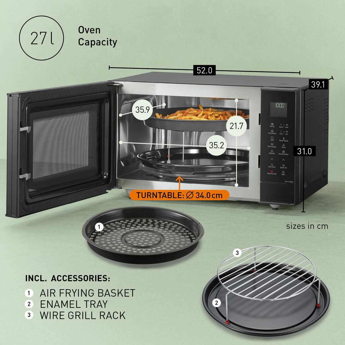 Lifestyle image of Panasonic Combination Microwave with 27L capacity