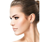 0.39ctw Round Brilliant Cut Diamond Circle Stud Earrings, 18ct White Gold