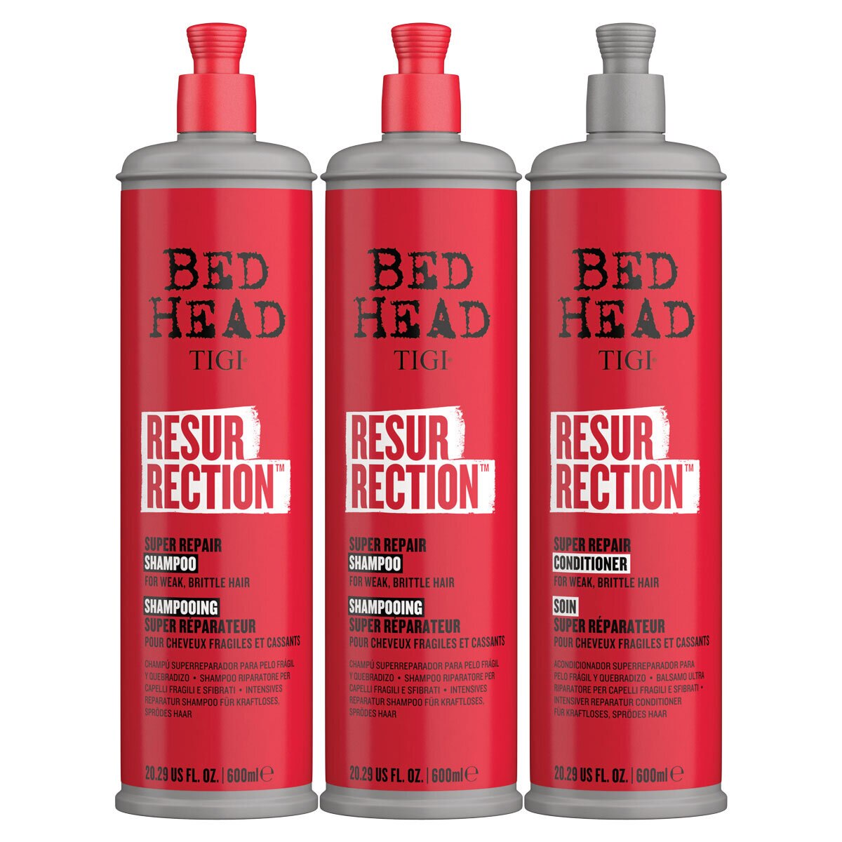 Tigi Bed Head Resurrection Shampoo & Conditioner, 3 x 600ml