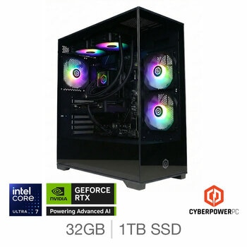 CyberPower, Intel Core Ultra 7, 32GB RAM, 1TB SSD, NVIDIA GeForce RTX 5070Ti, Gaming Desktop PC CyberPower, Intel Core Ultra 7, 32GB RAM, 1TB SSD, NVIDIA GeForce RTX 5070Ti, Gaming Desktop PC