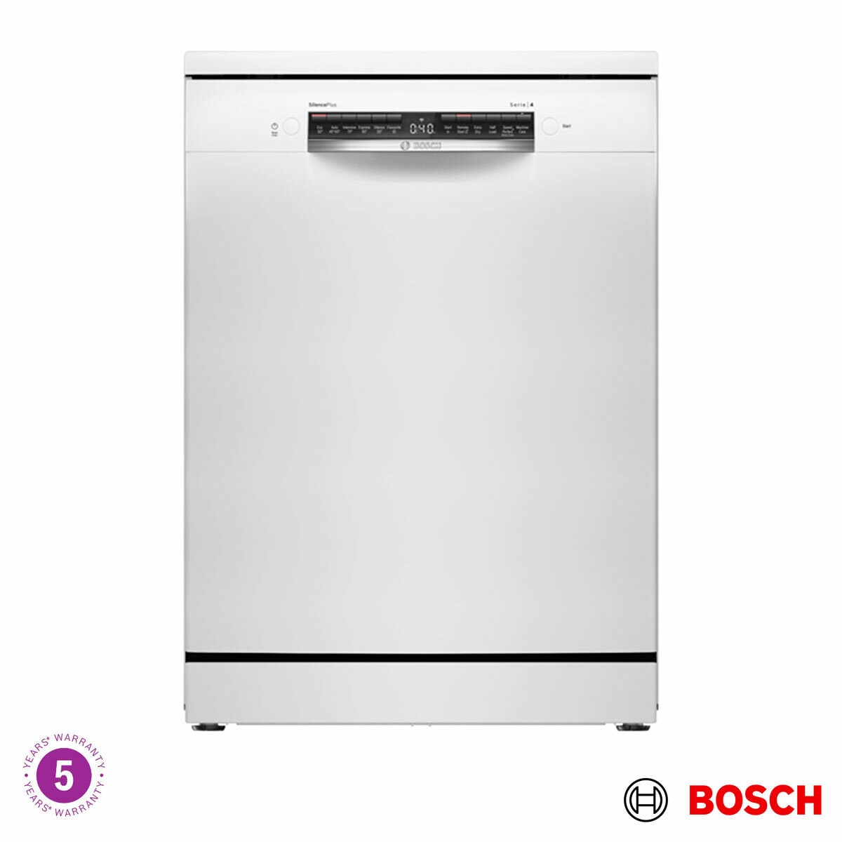 Bosch SMS4EMW06G Series 4 Freestanding 14 Place Setting Dishwasher, B Rated in White Bosch SMS4EMW06G Series 4 Freestanding 14 Place Setting Dishwasher, B Rated in White