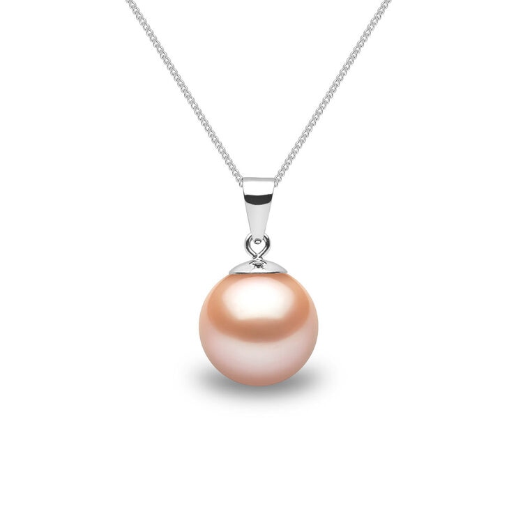 Freshwater Peach Pendant, 18ct White Gold Freshwater Peach Pendant, 18ct White Gold