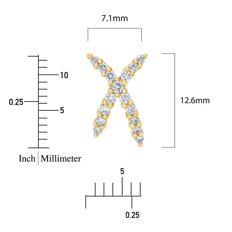 0.34ctw Round Brilliant Cut Diamond X-Shape Earring, 14ct Yellow Gold 0.34ctw Round Brilliant Cut Diamond X-Shape Earring, 14ct Yellow Gold