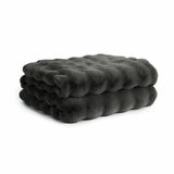House & Home Bubble Faux Fur Throw in Grey, 152 x 177 cm