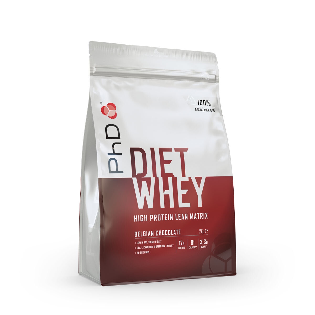 PHD Diet Whey Belgian Chocolate Whey Protein Powder, 2kg