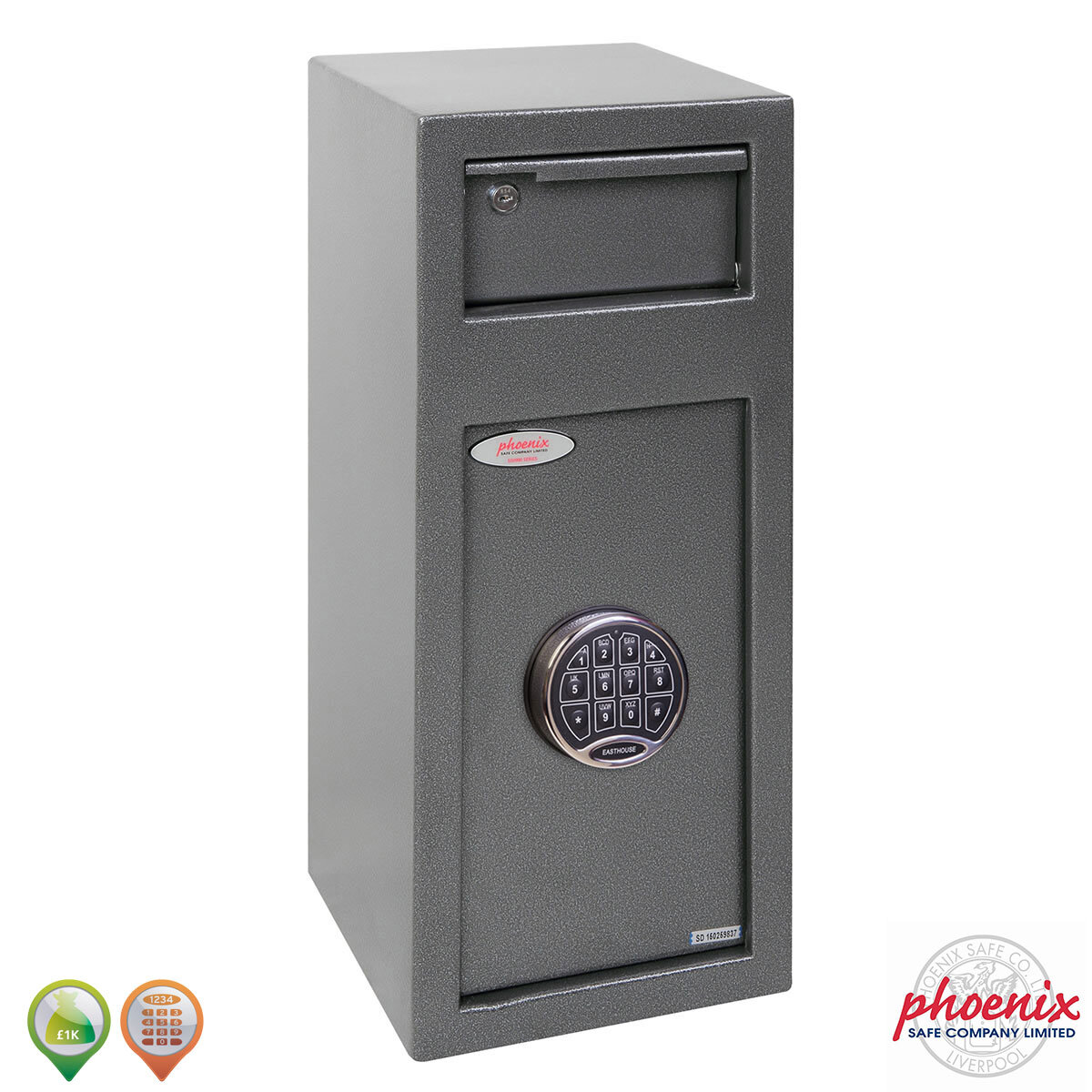 Phoenix 19 Litre SS0992ED Cashier Day Deposit Security Safe with Electronic Lock