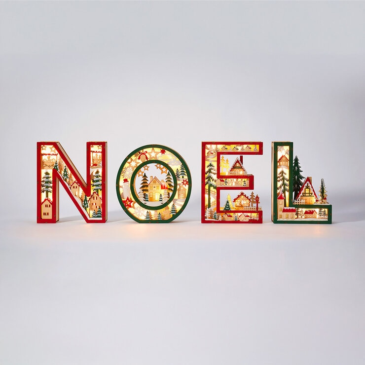 NOEL Light Up Wooden letters- Set Of 4