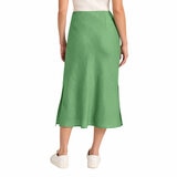 Matty M Women's Linen Skirt in Green