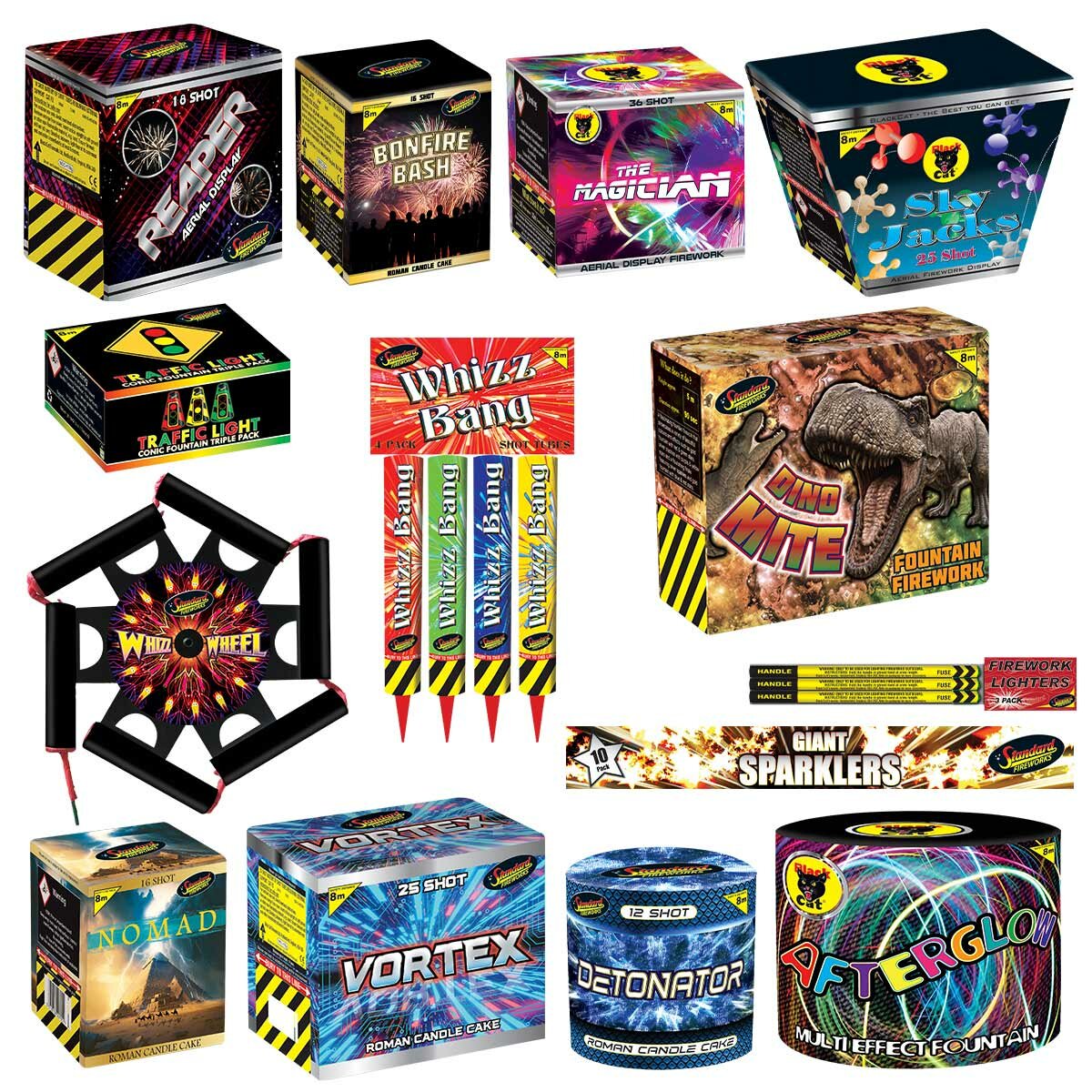 Black Cat All Night Party Fireworks Display Kit Black Cat All Night Party Fireworks Display Kit