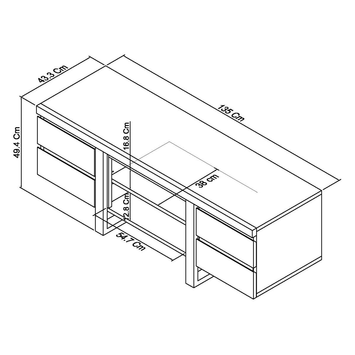 Bentley Designs Tivoli Dark Oak Entertainment Unit Dimensions