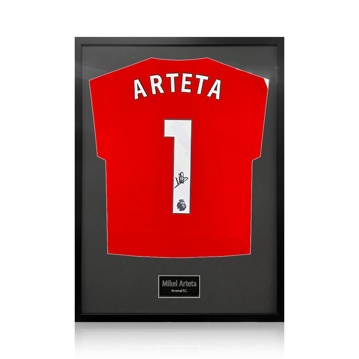 Mikel Arteta Signed Framed Arsenal Football Shirt with Black Mount