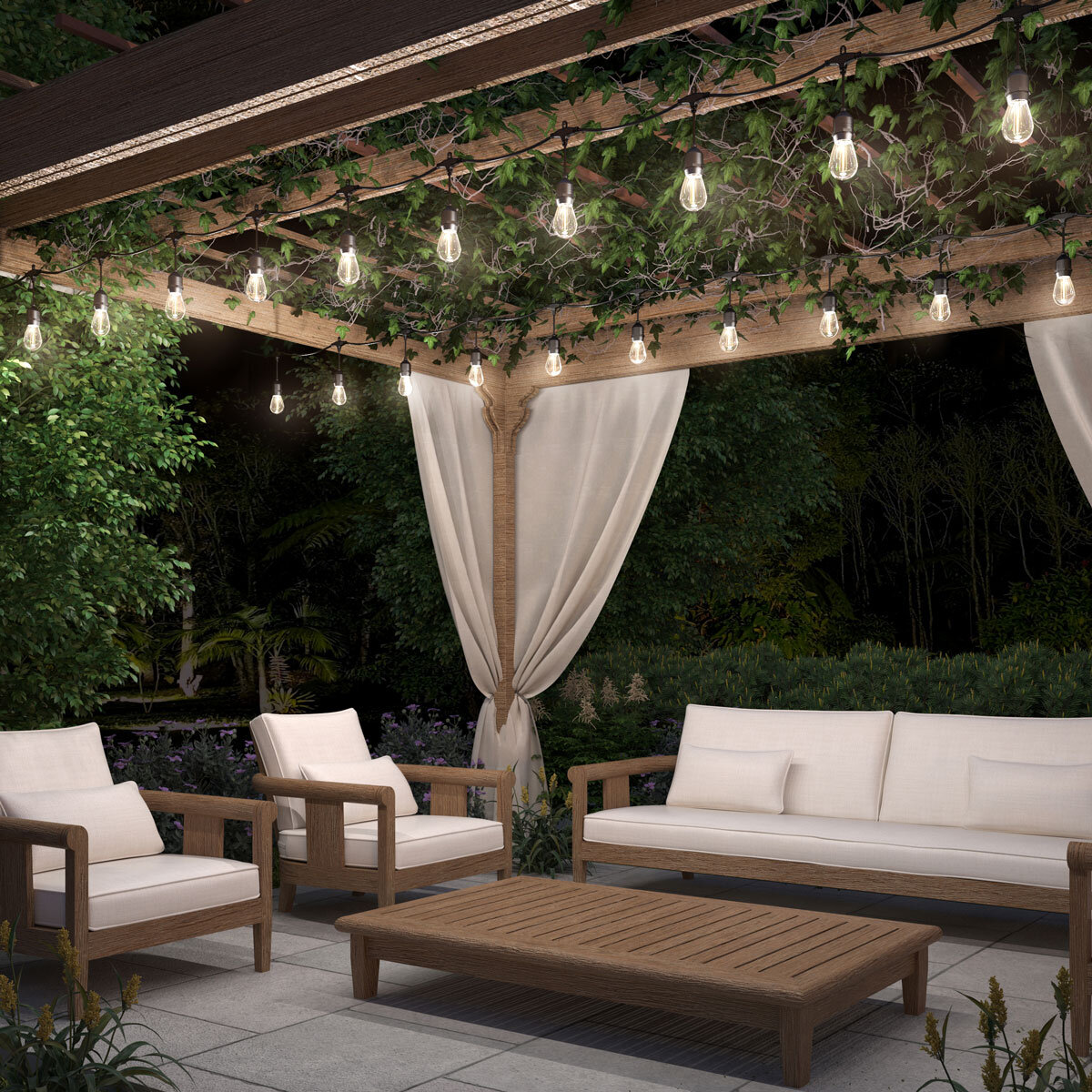 Artika Blaze 40ft - 20 Bulb Outdoor Solar String Lights in Matte Black