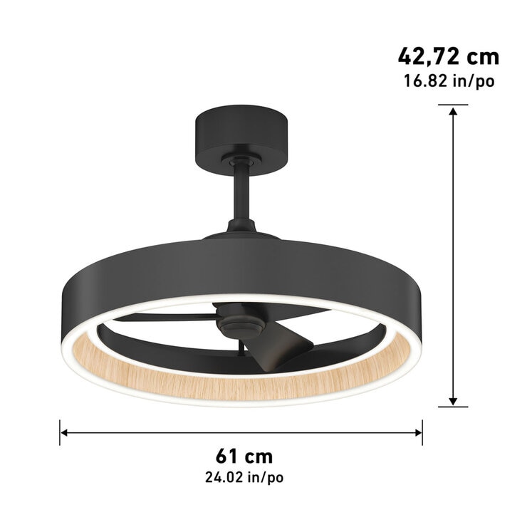 Artika Alton 24" (61cm) Wood Accent Fan Light with Remote Control