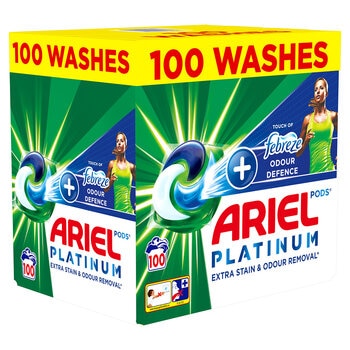 Ariel Platinum + Febreze All in 1 Pods, 100 Wash