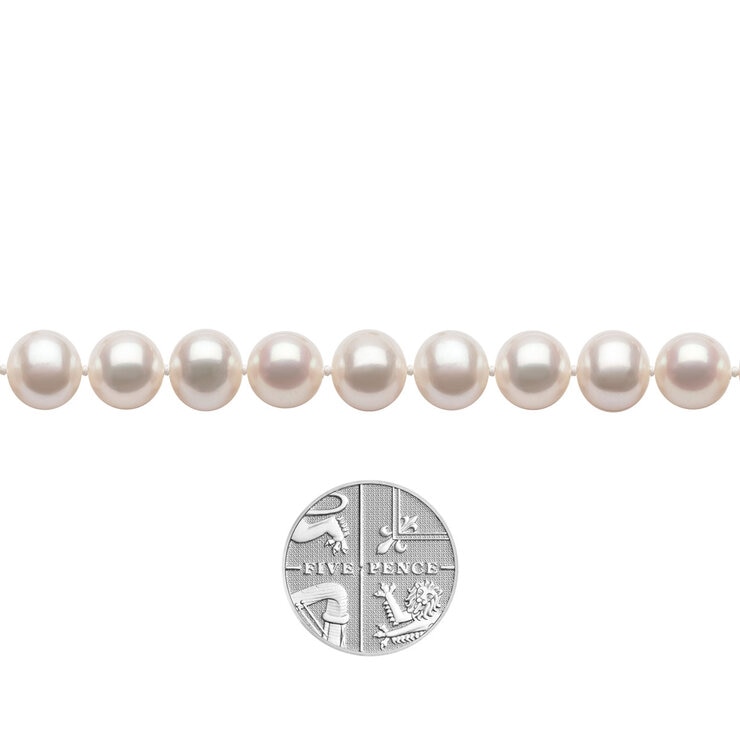 7.5-8mm Cultured Freshwater White Pearl Bolo Bracelet, 18ct Yellow Gold 7.5-8mm Cultured Freshwater White Pearl Bolo Bracelet, 18ct Yellow Gold