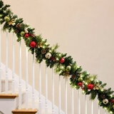 9 ft Pre-lit Christmas Artificial Garland With Twinkling LED Lights