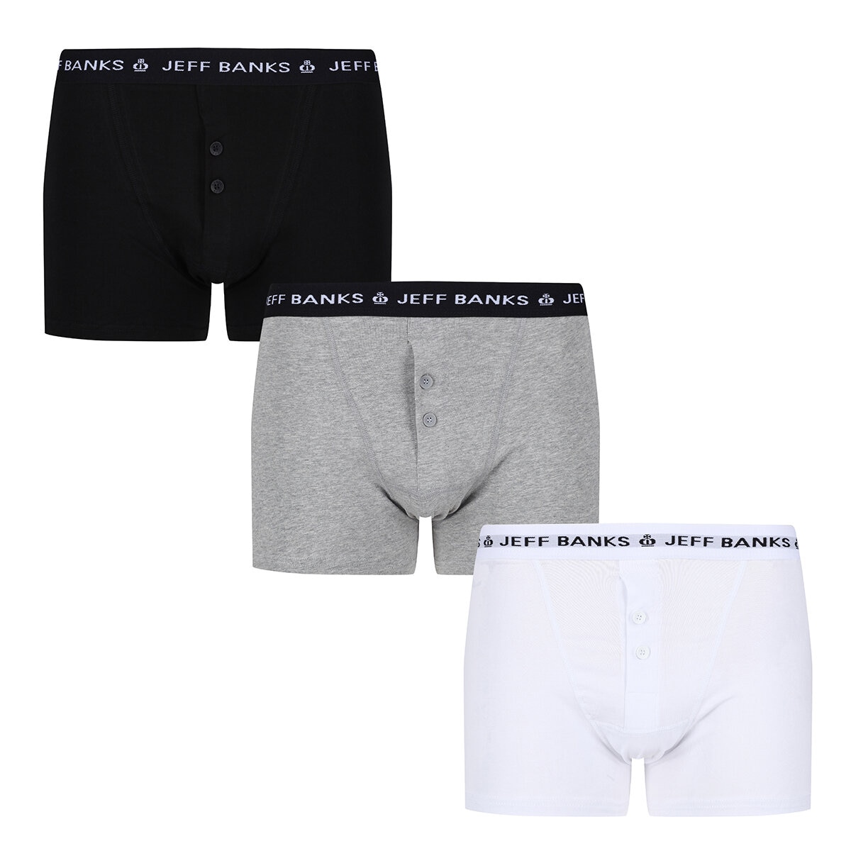 Jeff Banks Button Fly Boxer 6 Pack