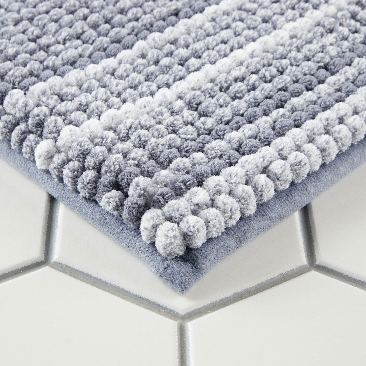 Nubby Bath Mat in Blue 55 x 91 cm