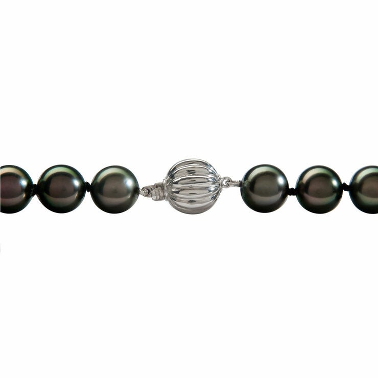 8-10mm Cultured Tahitian Pearl Necklace, 14ct White Gold