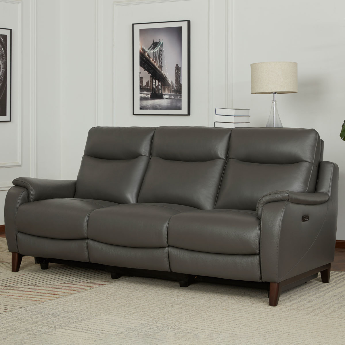 Lifestyle image of Kuka Leather Power 3 Seater Sofa