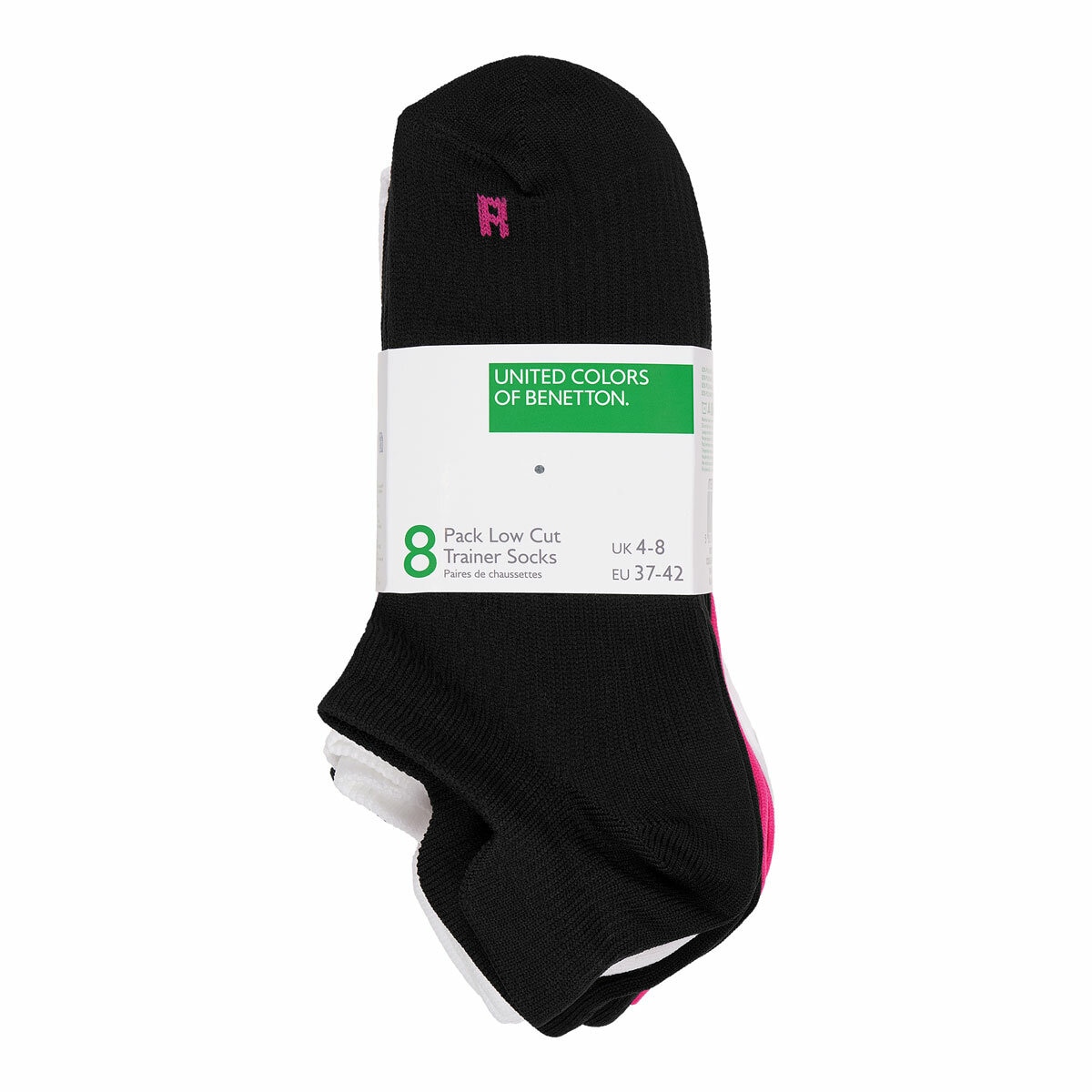 United Colors of Benetton Ladies Trainer Sock, 8 Pack