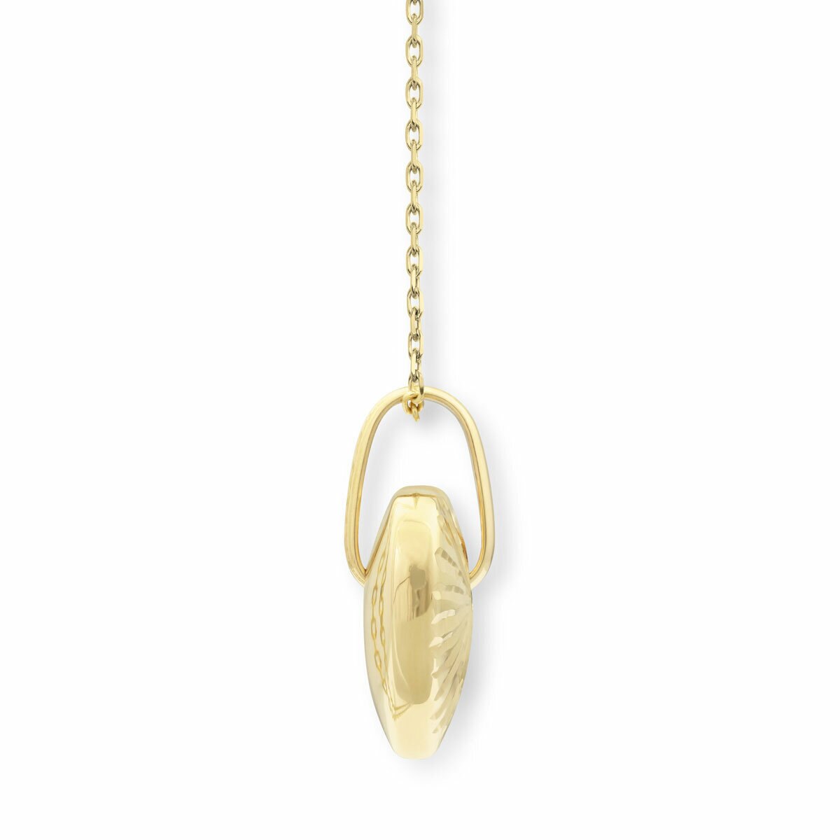 14ct Yellow Gold Textured Heart Drop Pendant