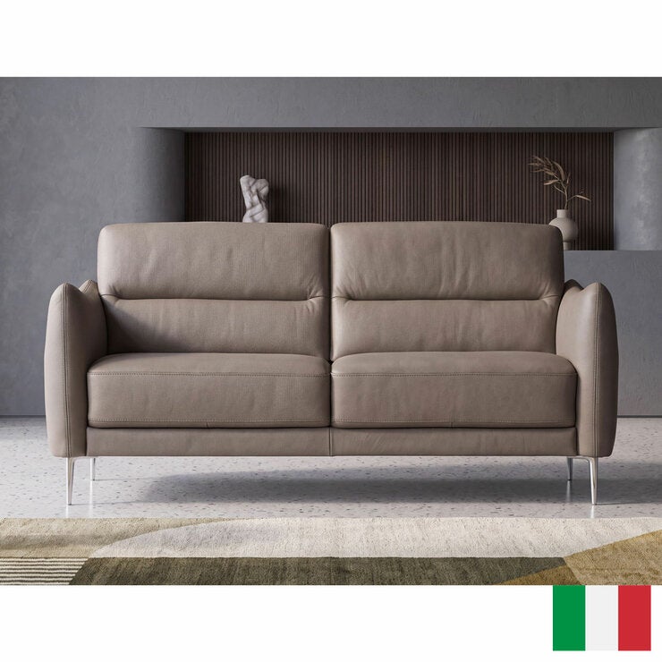 Nicoletti Jupiter Grey Leather Large 2 Seater Sofa Nicoletti Jupiter Grey Leather Large 2 Seater Sofa