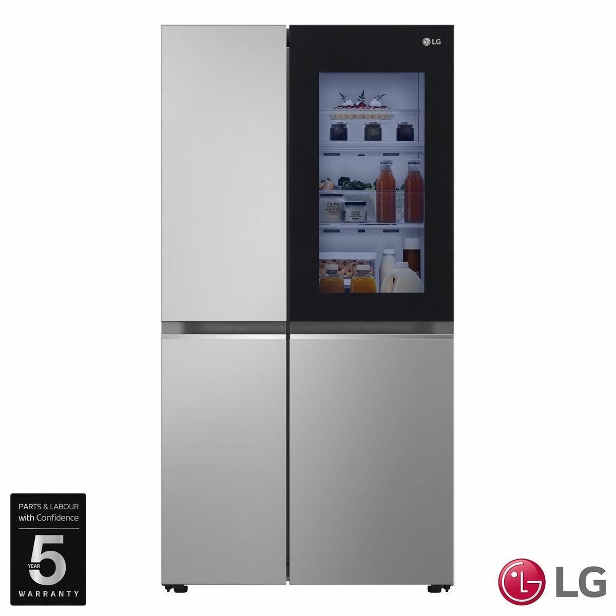 LG GSVV80PYLL Side by Side Fridge Freezer with InstaView in Stainless Steel