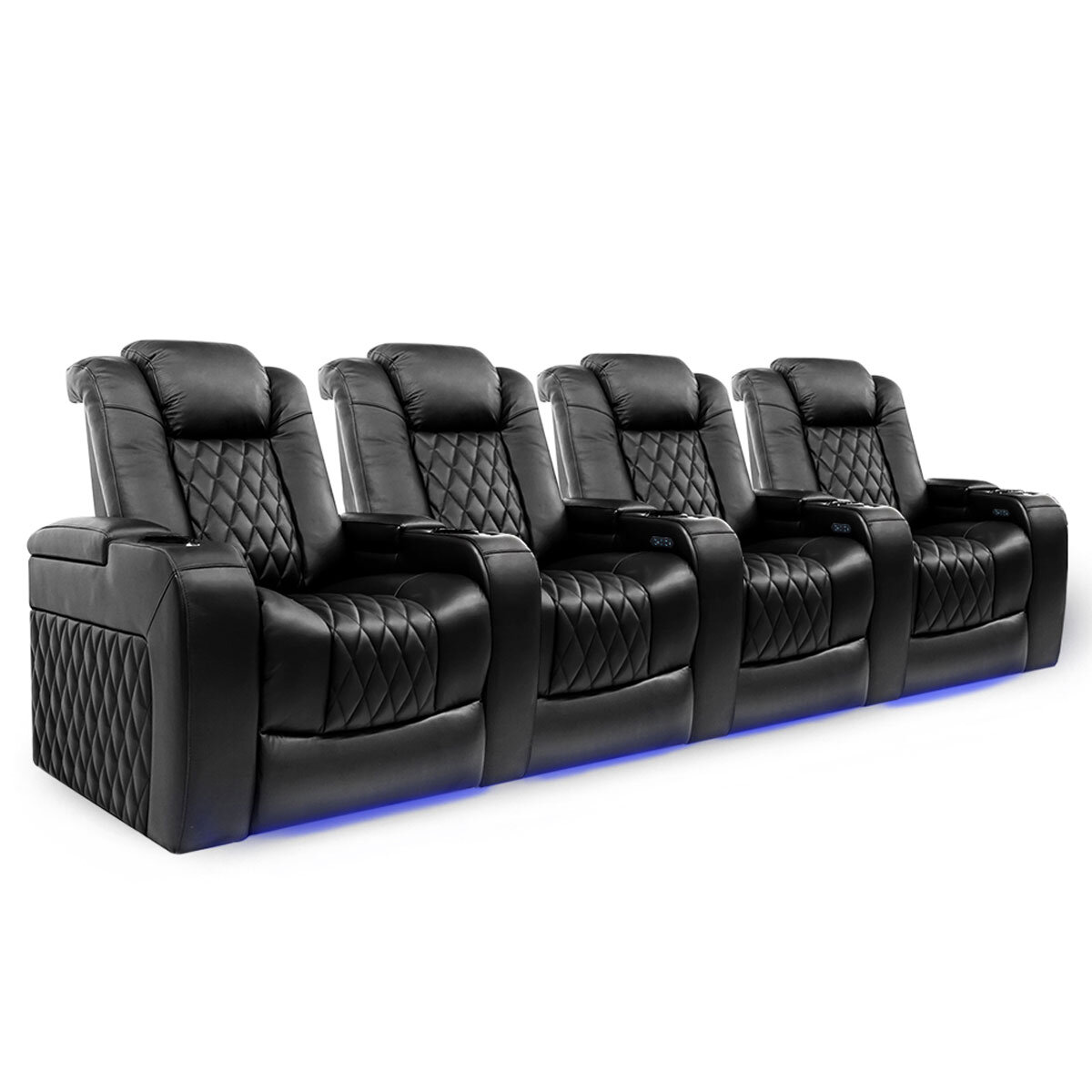Valencia Home Theatre Seating Tuscany Row of 4 Chairs, Black