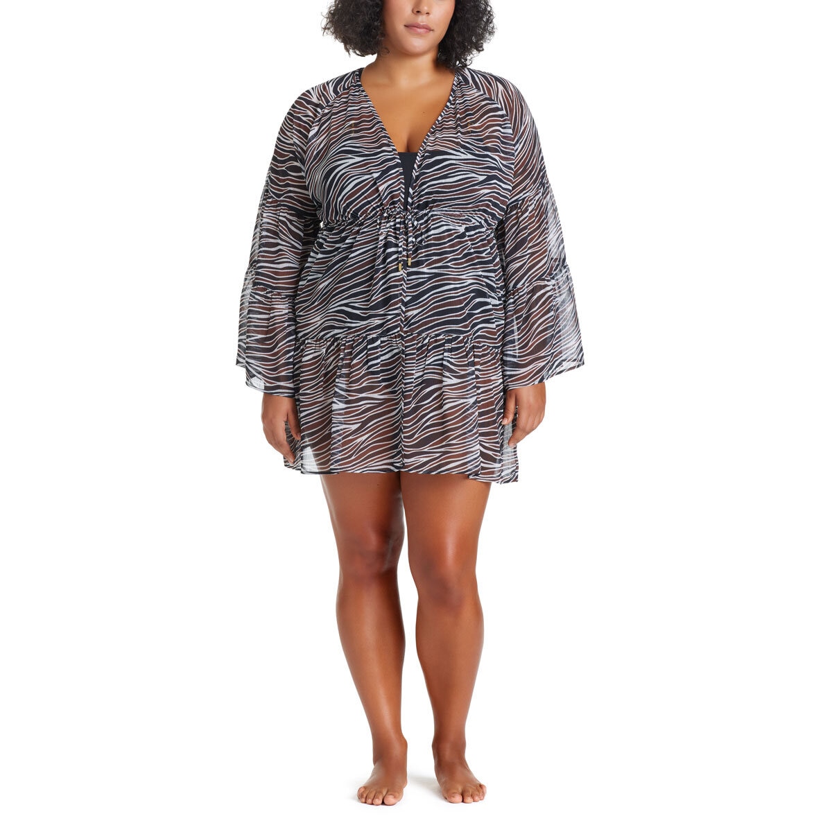 Rod Beattie Ladies Bleu Beach Cover Up Dress in Zebra, Small