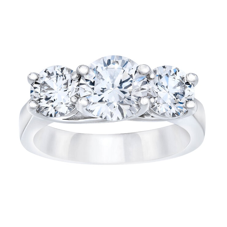 3ctw 3 Stone Ring, Platinum 3ctw 3 Stone Ring, Platinum