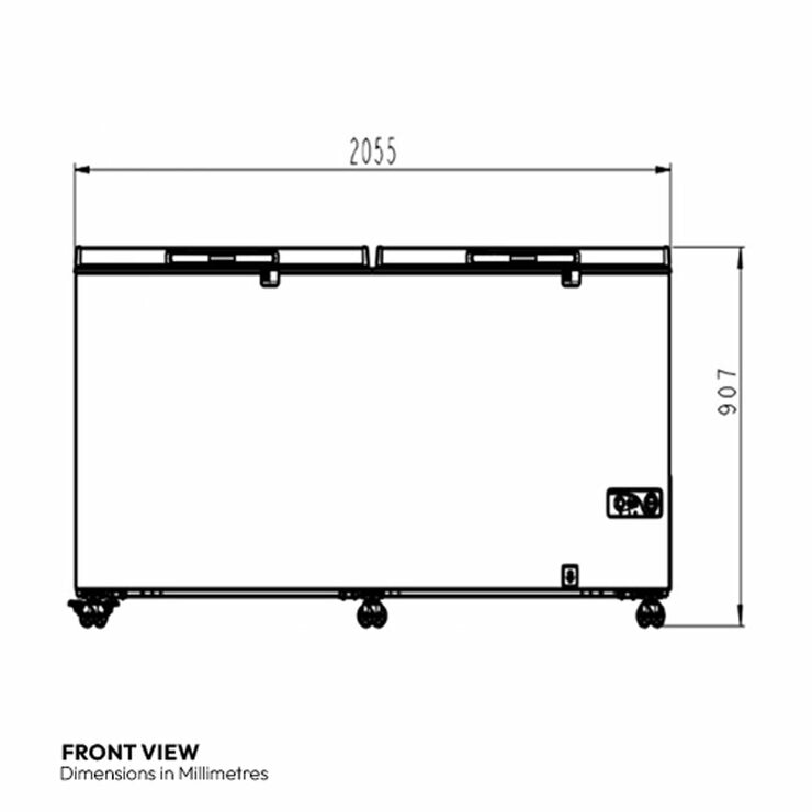 Contender FZC019 Commercial 655L Twin Lid Chest Freezer, D Rated in White