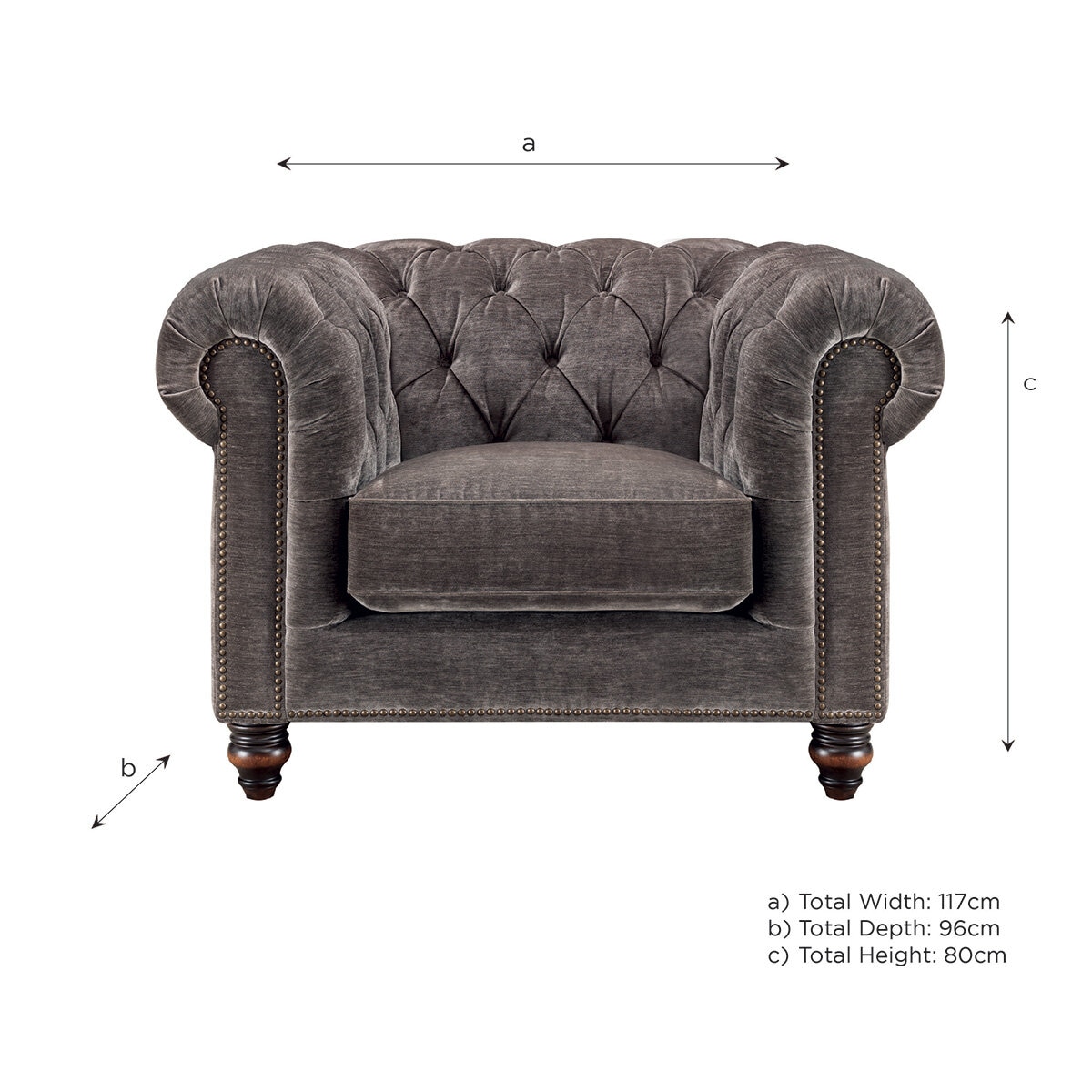 Allington Grey Fabric Armchair