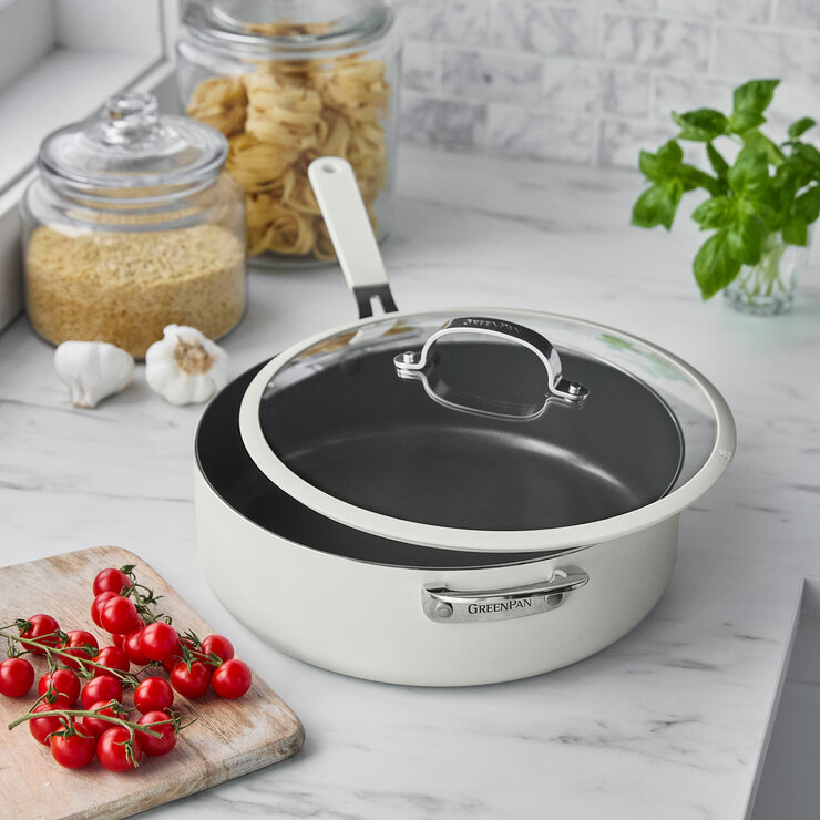 GreenPan Saute Pan, with Lid 30cm in White