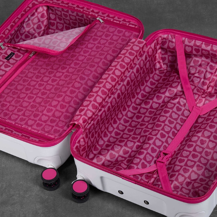ROCK Love Island Medium Suitcase White/Pink ROCK Love Island Medium Suitcase White/Pink