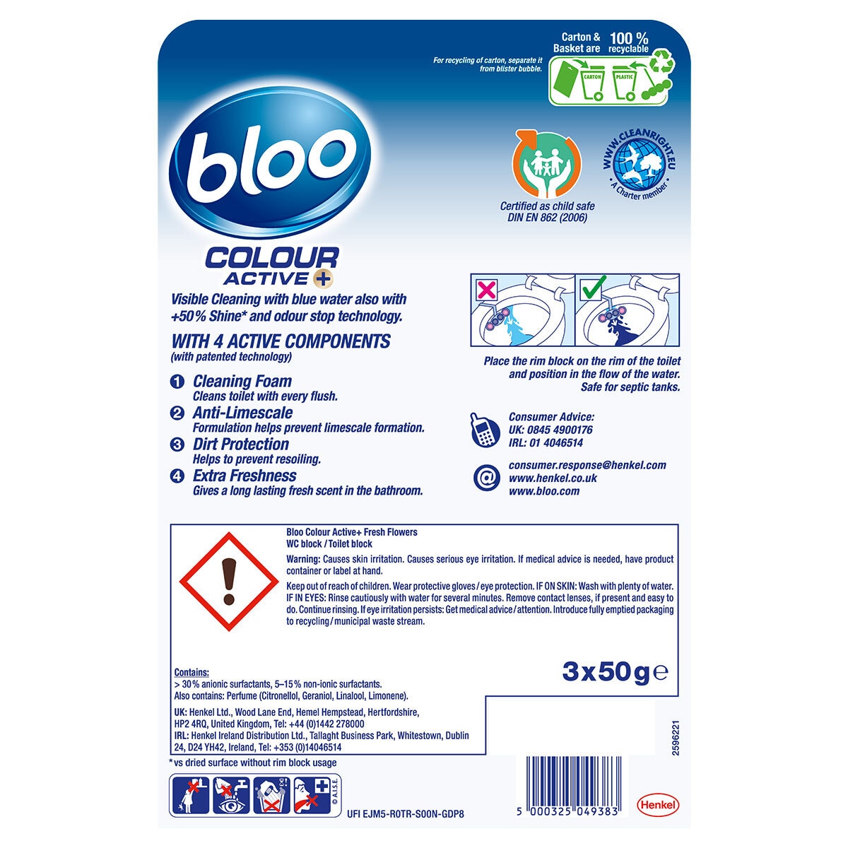 Bloo Power Colour Active Rim Blocks, 2 x 3 Pack