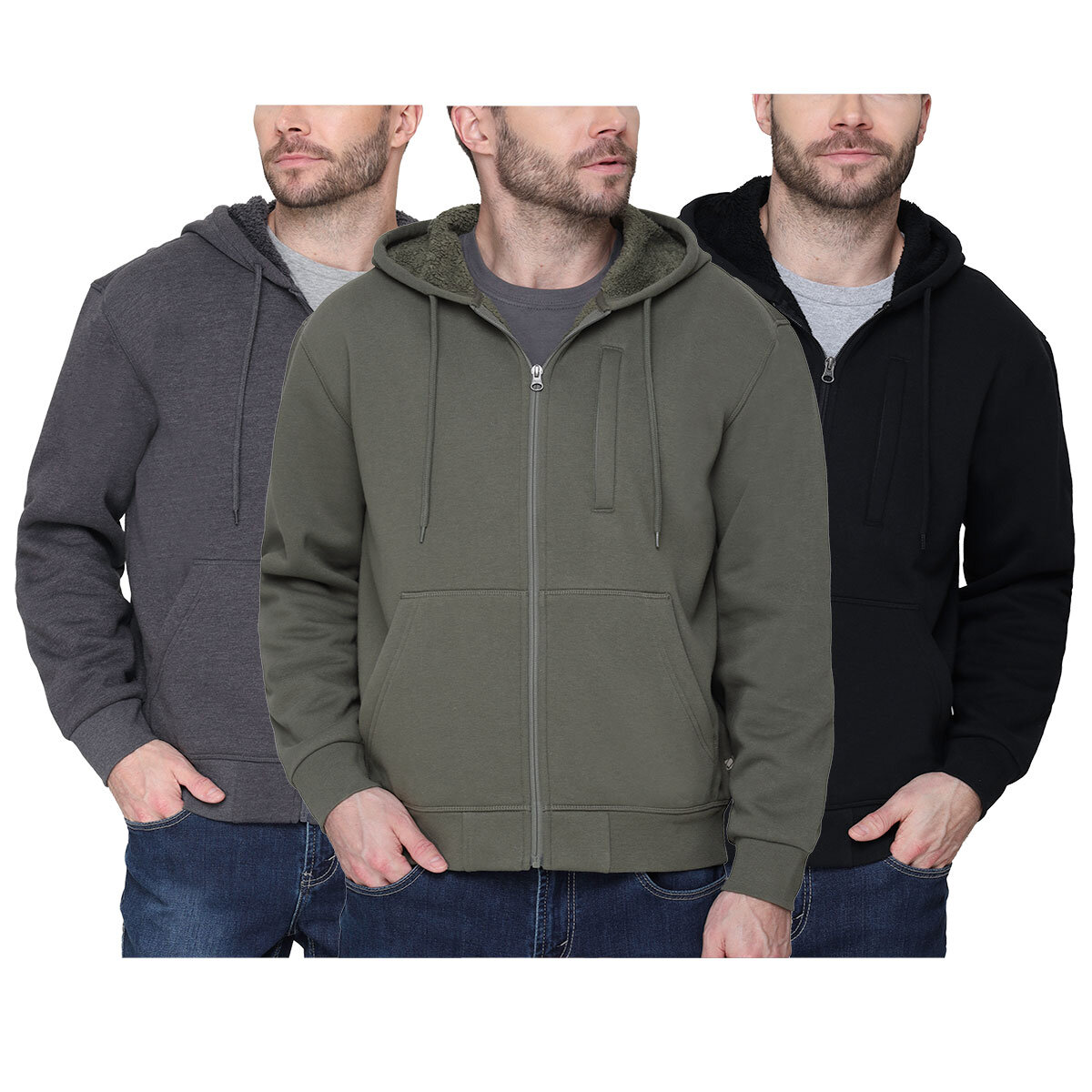 BC Clothing Fleece Lined Hoody in 3 Colours and 4 Sizes