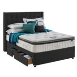 Silentnight Continental Divan Base with Bloomsbury Headboard in Ebony, King Size