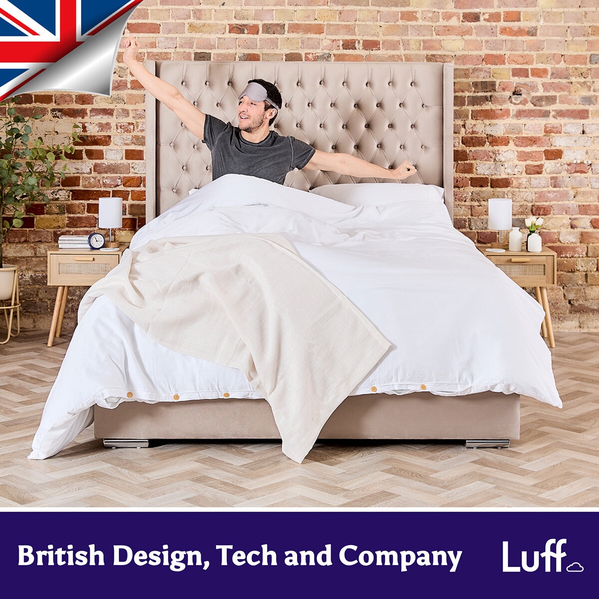 White SilverLining Duvet Set British Made