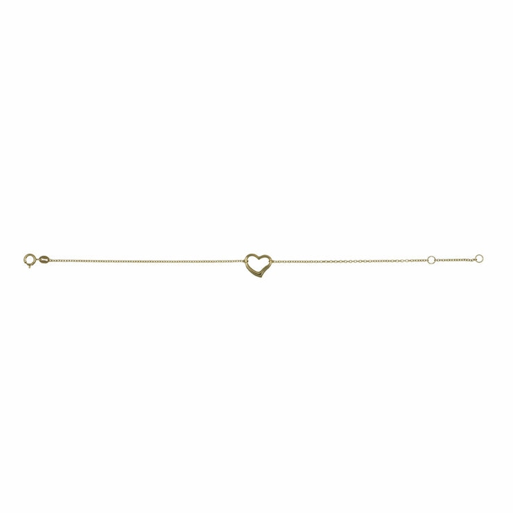 14ct Yellow Gold Heart Shaped Bracelet