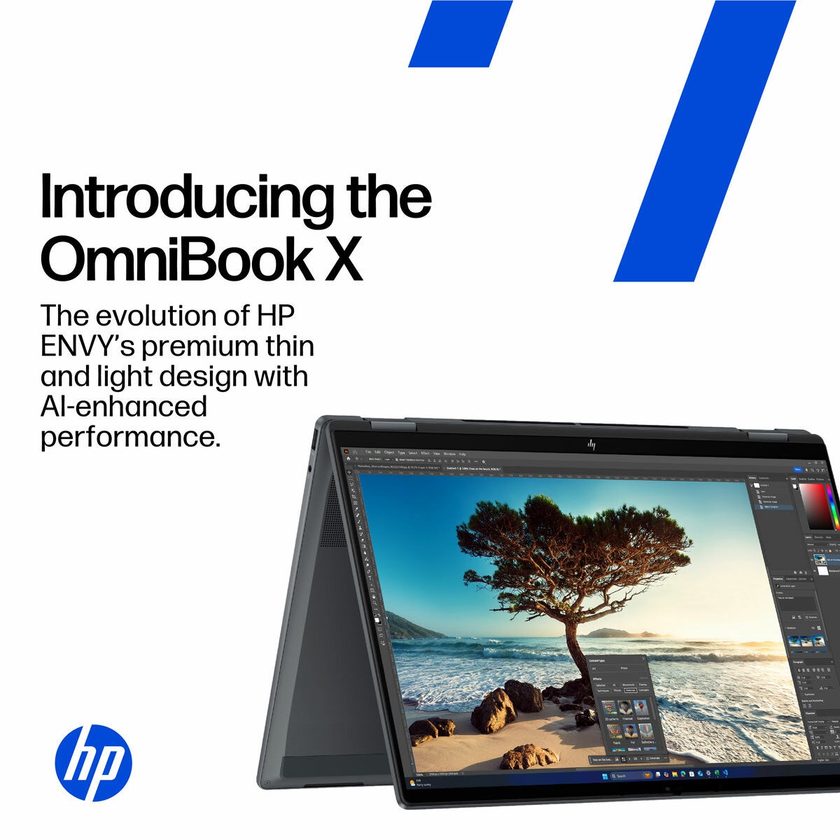 HP Omnibook X Flip, AMD Ryzen AI 7, 16GB RAM, 1TB SSD, 14 Inch Convertible 2 in 1 Laptop, 14-fk0009na