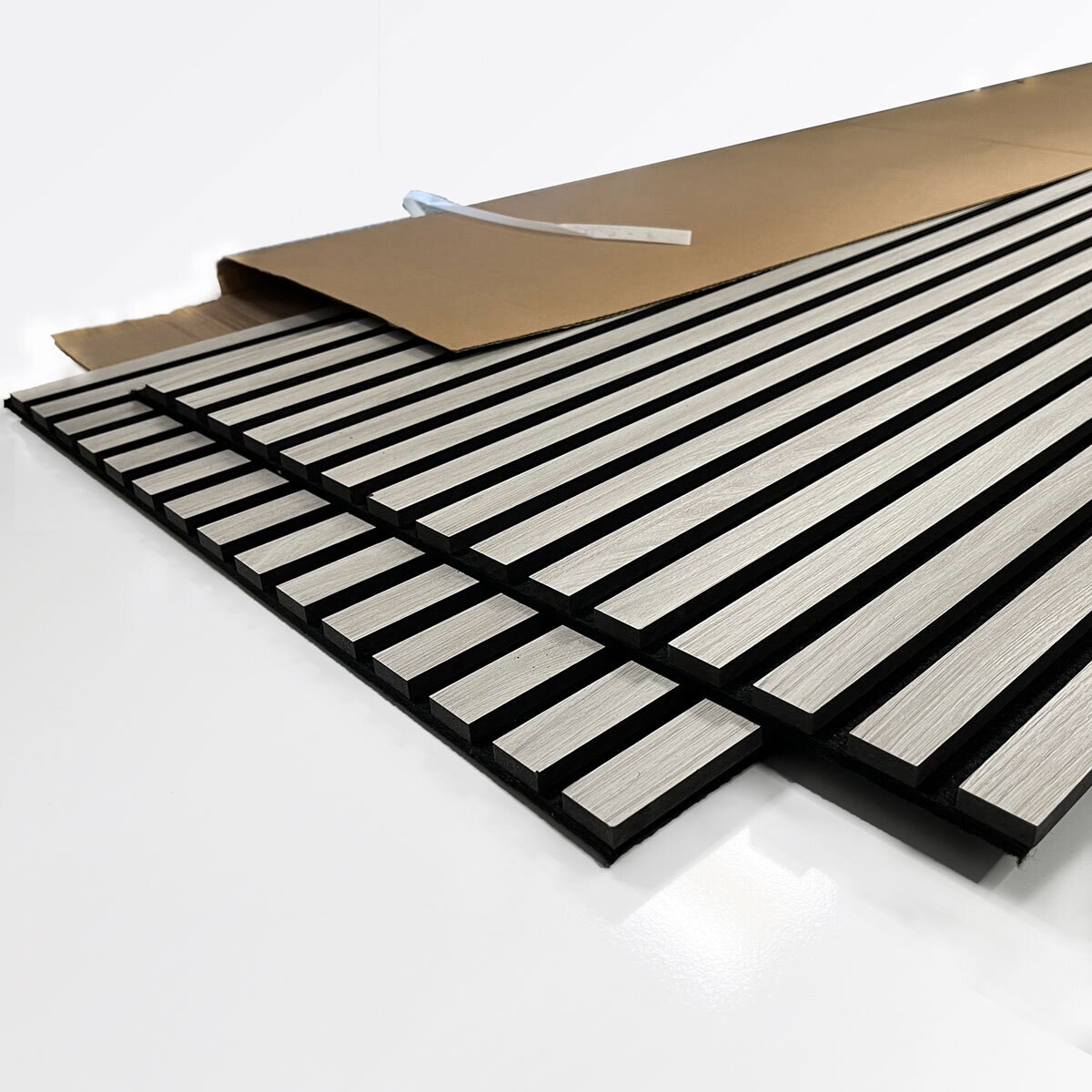 Walnut Decorative Slatted Wood Wall Panel in 2 Sizes (2 panels per pack)
