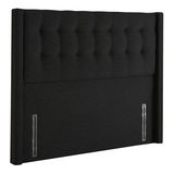 Silentnight 4 Drawer Divan Base with Bloomsbury Headboard in Ebony, Double