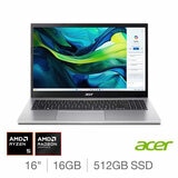Acer Aspire ,AMD Ryzen 5, 16GB RAM, 512GB, SSD, 16 Inch Laptop, NX.J7WEK.00M Acer Aspire ,AMD Ryzen 5, 16GB RAM, 512GB, SSD, 16 Inch Laptop, NX.J7WEK.00M