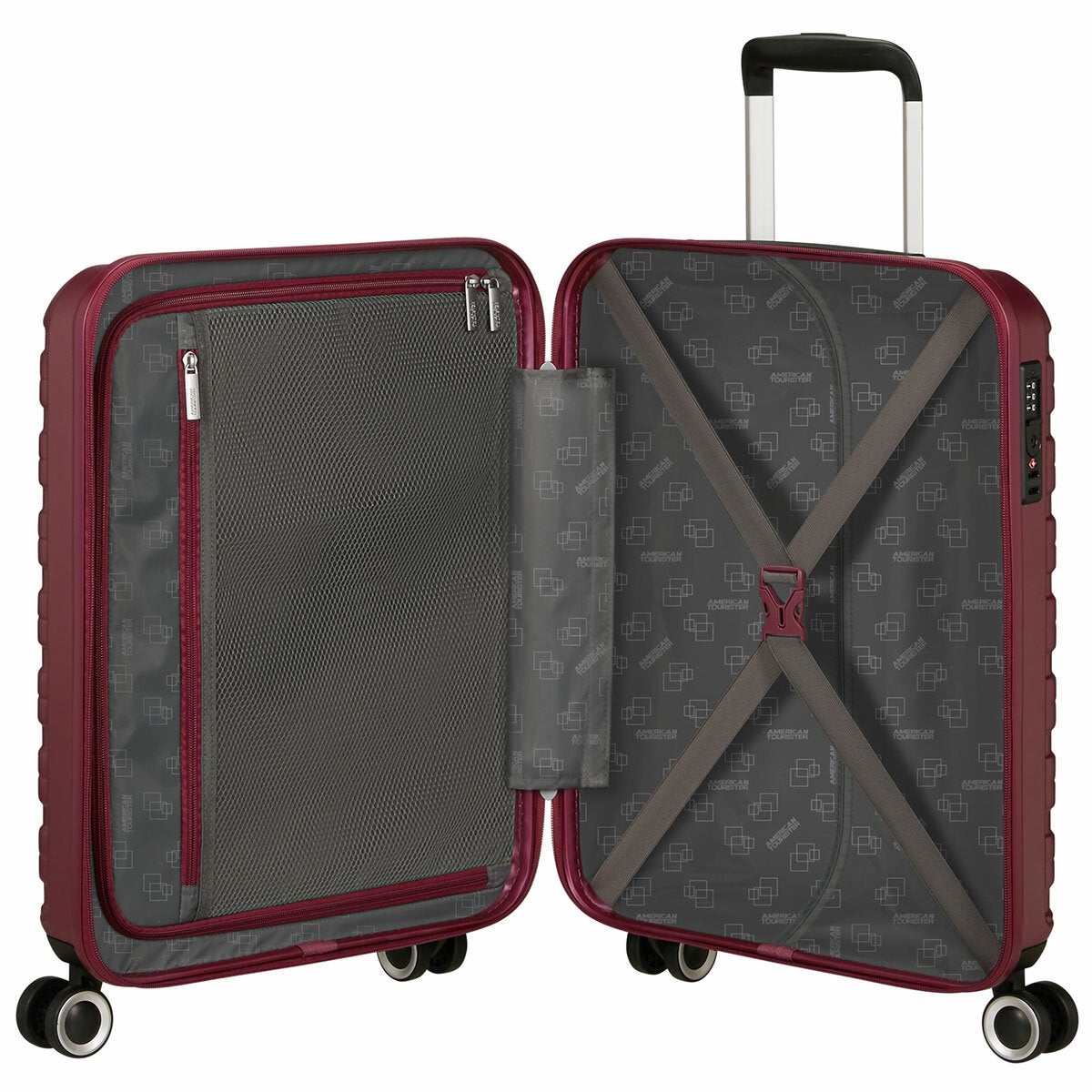 American Tourister 3pc Luggage Set Spinner Case Purple Rose American Tourister 3pc Luggage Set Spinner Case Purple Rose