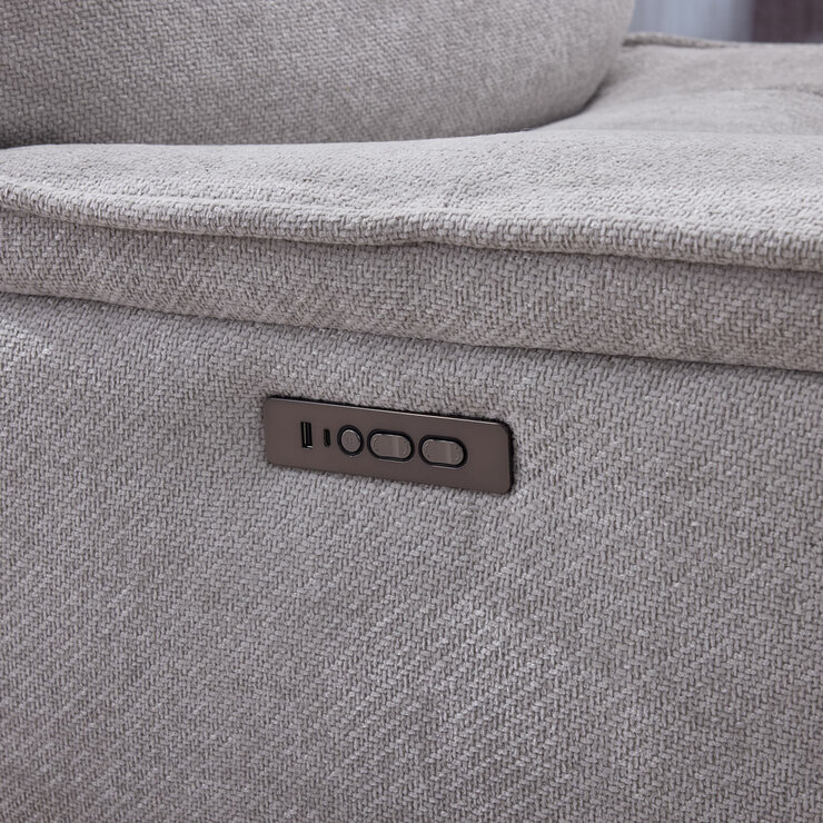 Armchair Grey  USB Ports and Recliner Button