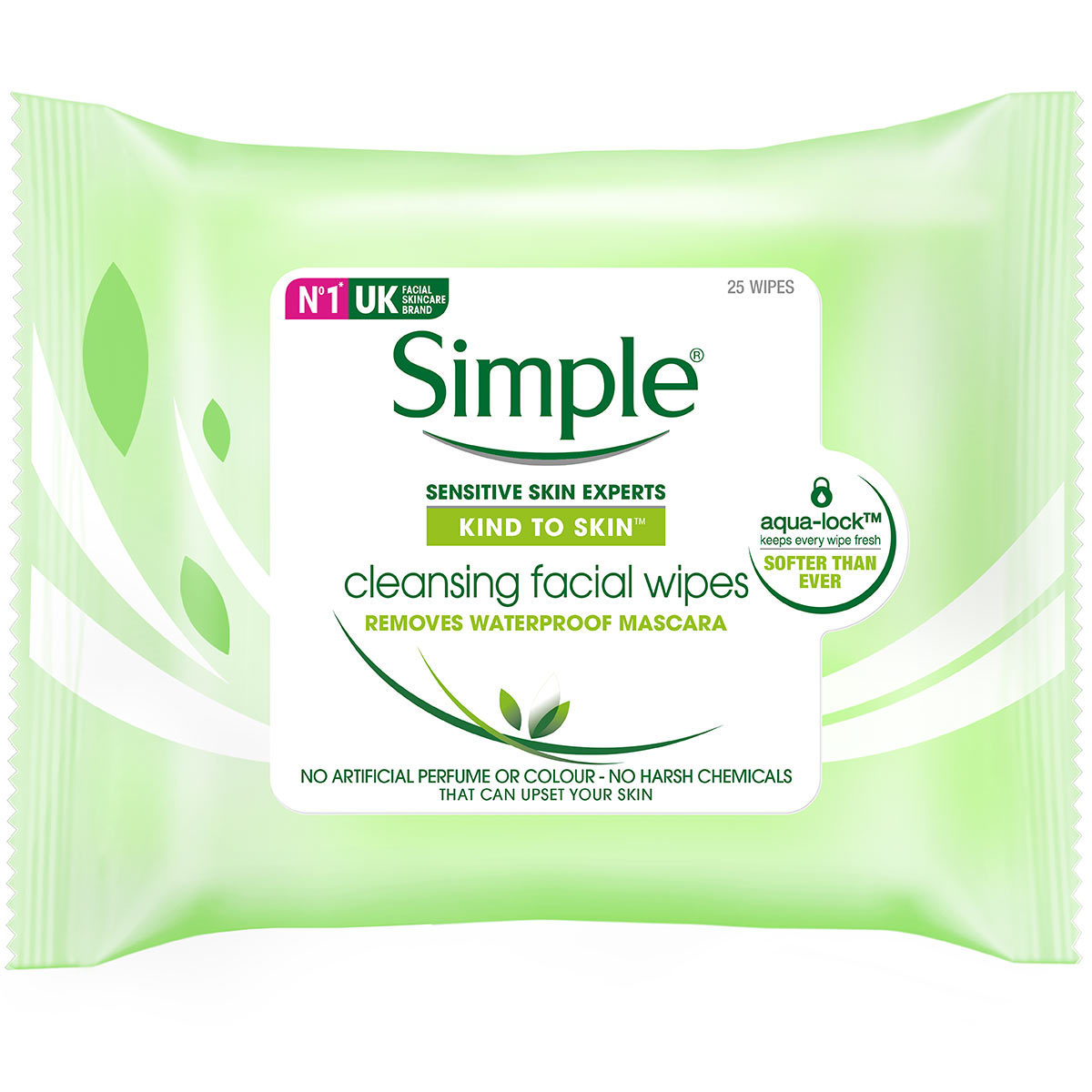 Simple Kind to Skin 150 Cleansing Facial Wipes, 6 x 25 Pack