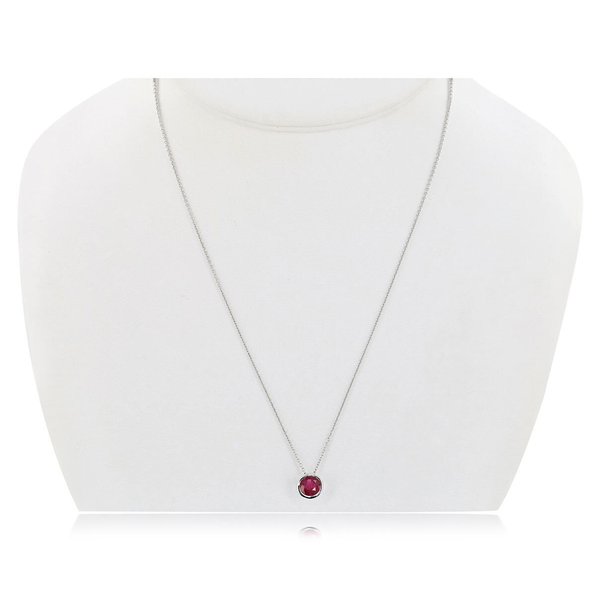 Ruby Birthstone Pendant, 14ct White Gold