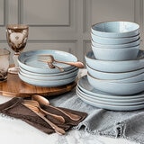 Over & Back Stoneware Dinnerware Set, 16 Piece in 2 Colours Over & Back Stoneware Dinnerware Set, 16 Piece in 2 Colours